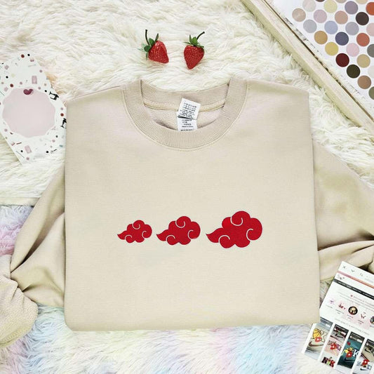 Akatsuki Cloud Naruto Anime Embroidered Shirt
