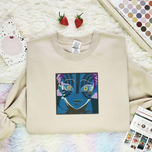 Akaza Kimetsu No Yaiba Anime Embroidered Shirt