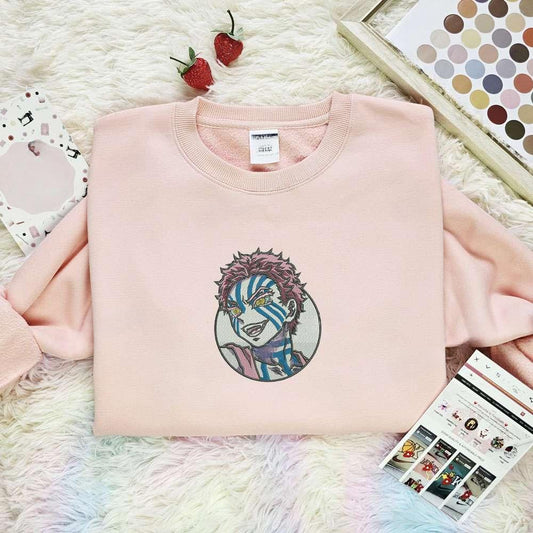 Akaza Kimetsu No Yaiba Anime Embroidered Shirt