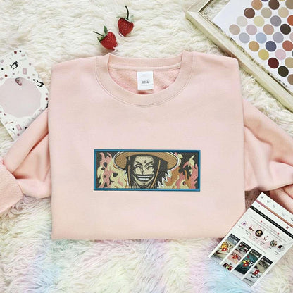 Ace Laughing One Piece Anime Embroidered Shirt