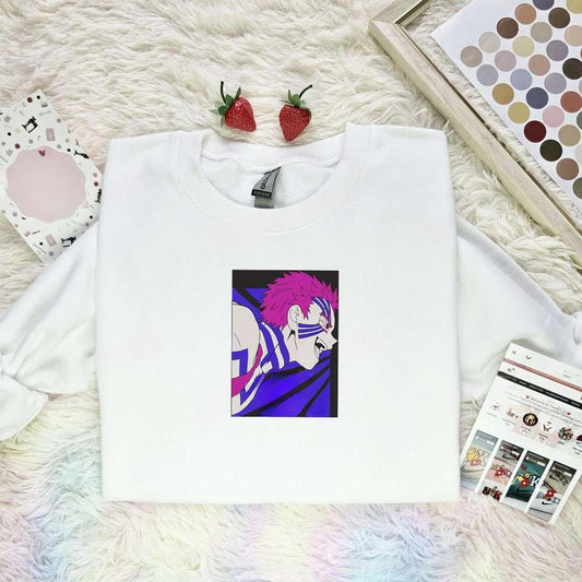 Akaza Kimetsu No Yaiba Anime Embroidered Shirt