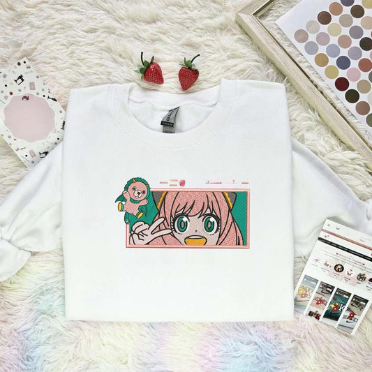 Anya And Chimera Spy X Family Anime Embroidered Shirt