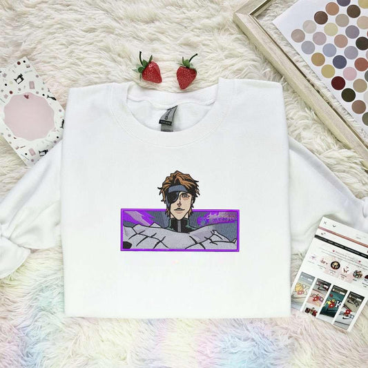 Aizen Sosuke Bleach Anime Embroidered Shirt
