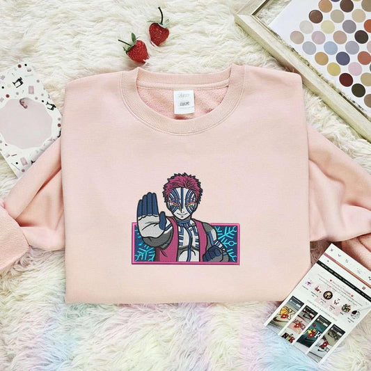 Akaza Kimetsu No Yaiba Anime Embroidered Shirt