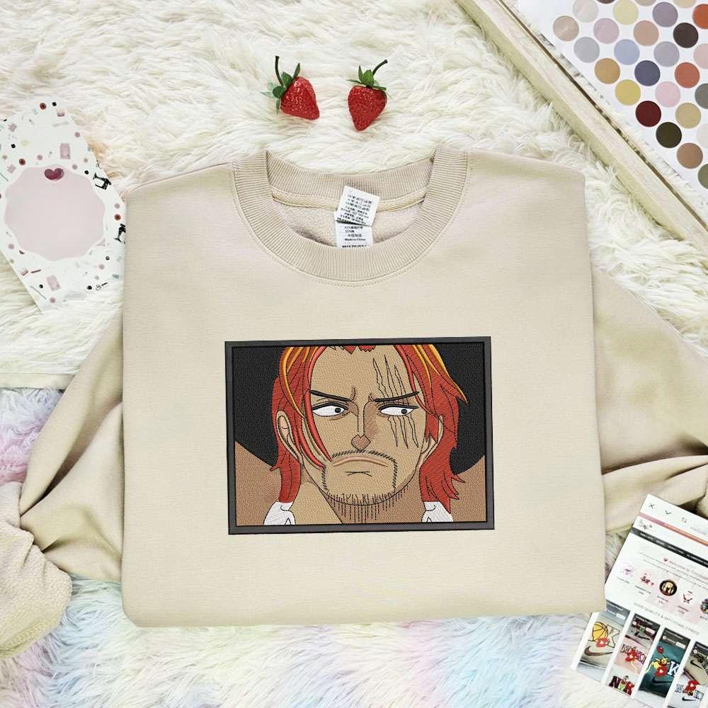 Akagami Shanks One Piece Anime Embroidered Shirt