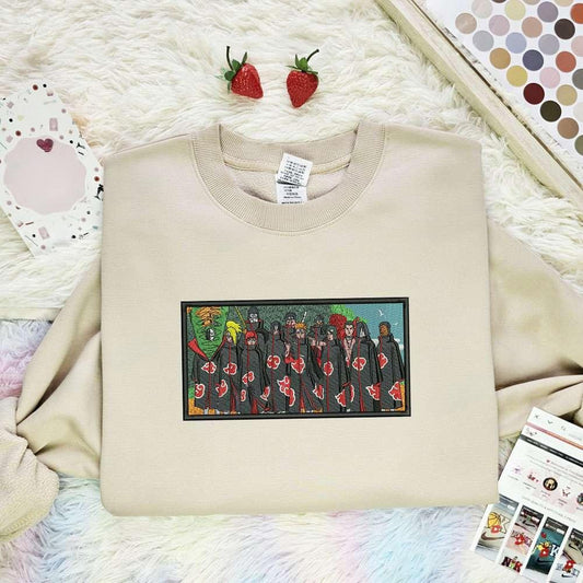 Akatsuki Gang Naruto Anime Embroidered Shirt