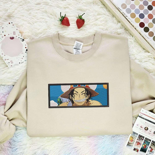 Ace Smile One Piece Anime Embroidered Shirt