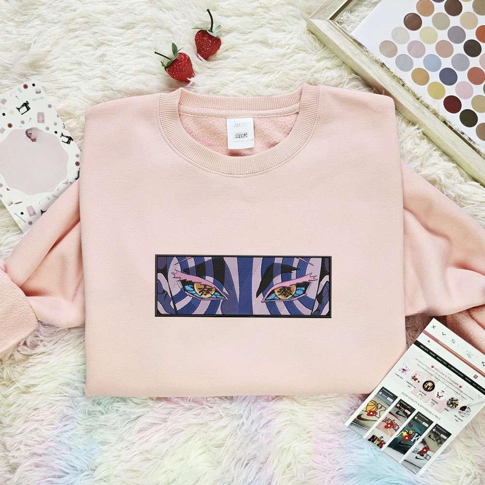 Akaza Eyes Kimetsu No Yaiba Anime Embroidered Shirt