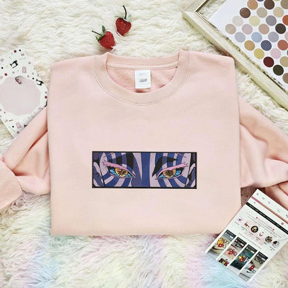 Akaza Eyes Kimetsu No Yaiba Anime Embroidered Shirt