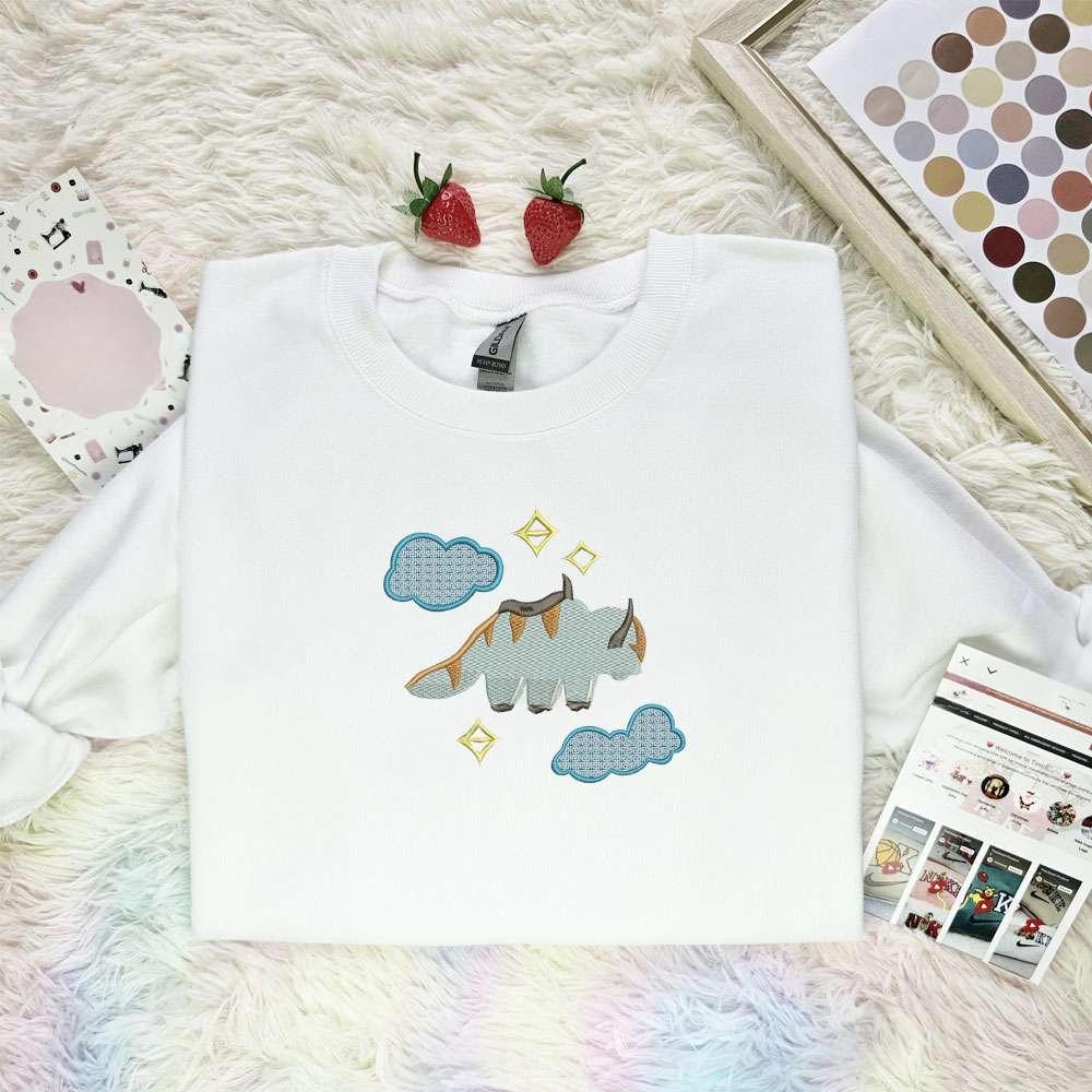 Appa Flying Avatar The Last Airbender Anime Embroidered Shirt