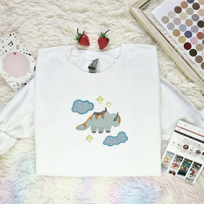 Appa Flying Avatar The Last Airbender Anime Embroidered Shirt