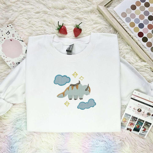Appa Flying Avatar The Last Airbender Anime Embroidered Shirt