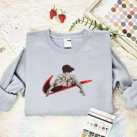 Baki Back Baki The Grappler Anime Embroidered Shirt