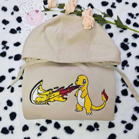 Charmander Hitokage Pokemon Anime Embroidered Shirt