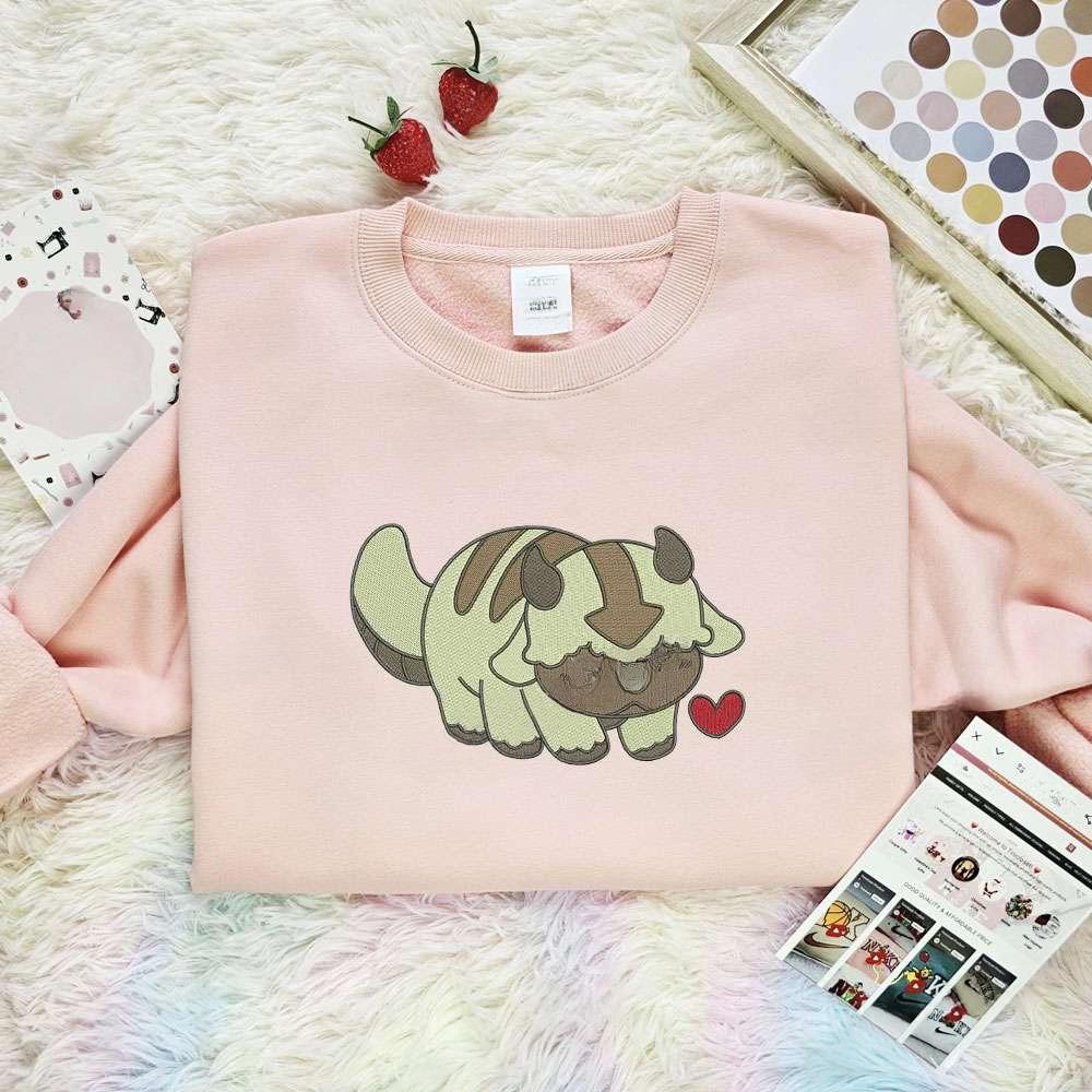 Appa Heart Avatar The Last Airbender Anime Embroidered Shirt