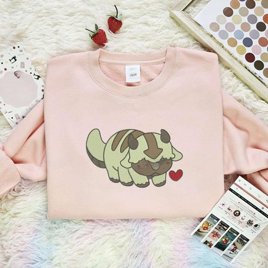 Appa Heart Avatar The Last Airbender Anime Embroidered Shirt