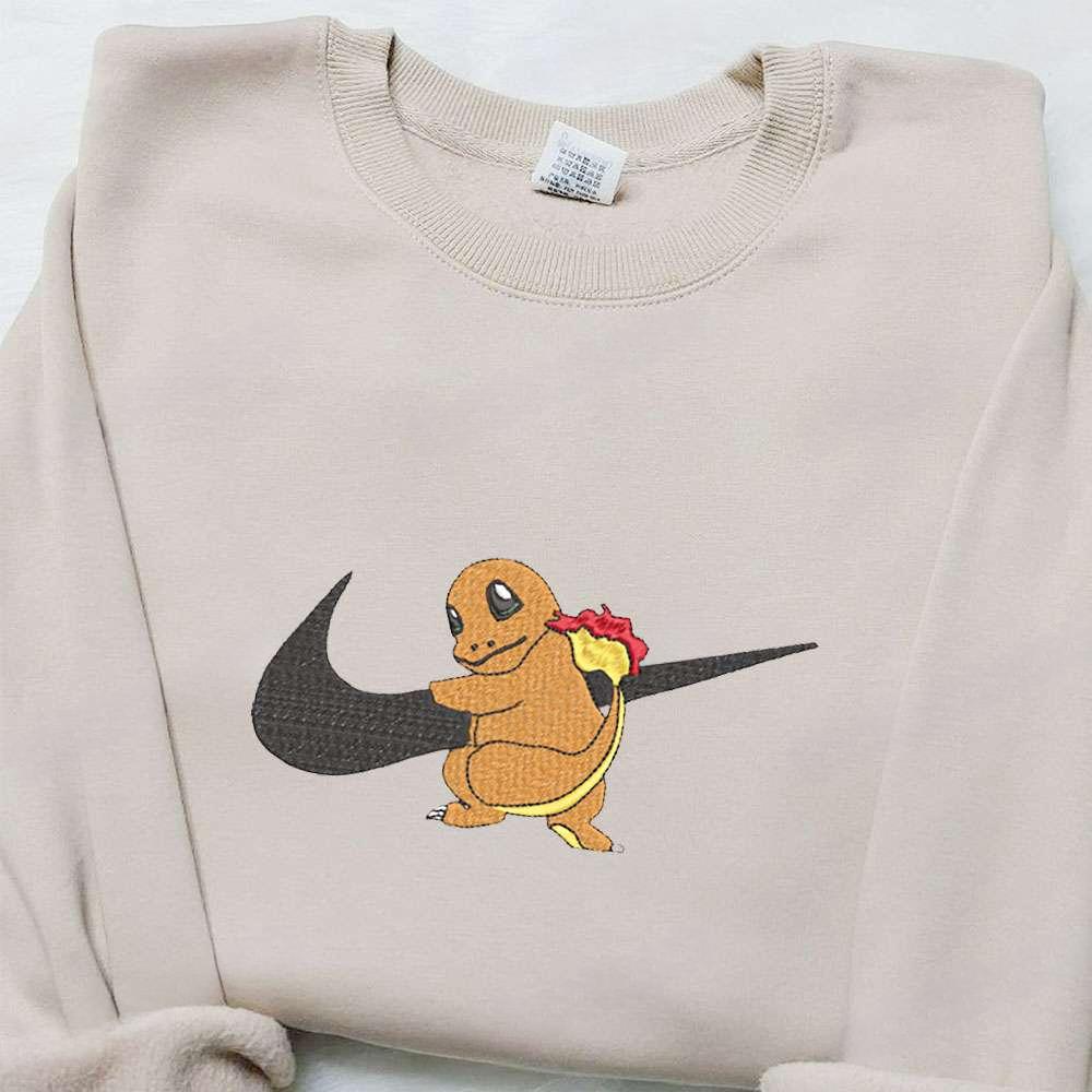 Chamander Pokemon X Swoosh Anime Embroidered Hoodie Cool Anime Clothing Best Gift Ideas For Family 1