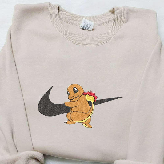 Chamander Pokemon X Swoosh Anime Embroidered Hoodie Cool Anime Clothing Best Gift Ideas For Family 1