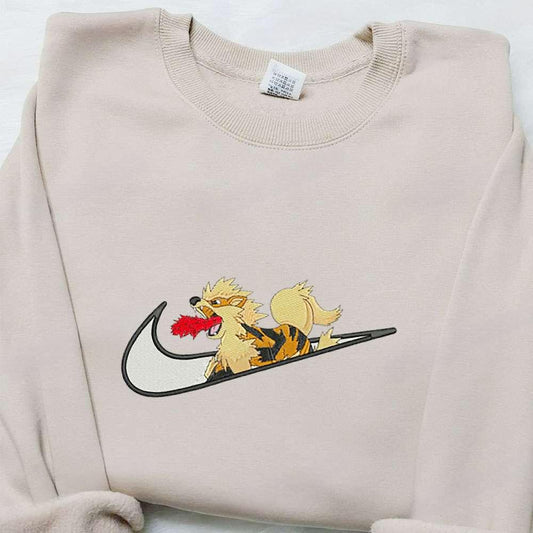 Arcanine X Swoosh Anime Embroidered Hoodie Cool Anime Clothing Best Gift Ideas For Family 1