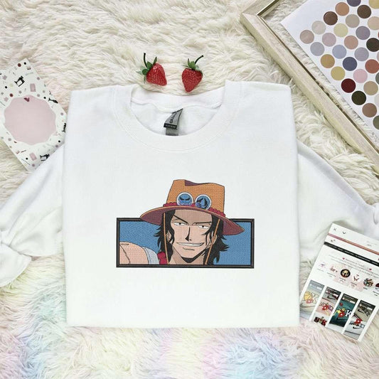 Ace One Piece Anime Embroidered Shirt