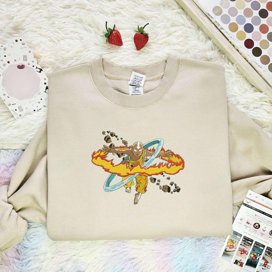 Aang Avatar The Last Airbender Anime Embroidered Shirt
