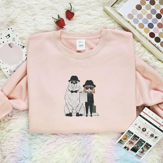 Anya And Bond Spy X Family Anime Embroidered Shirt