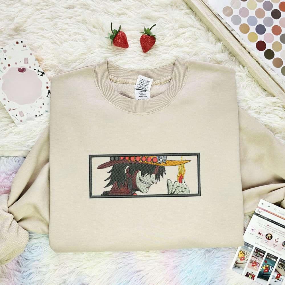 Ace One Piece Anime Embroidered Shirt