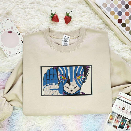 Akaza Kimetsu No Yaiba Anime Embroidered Shirt