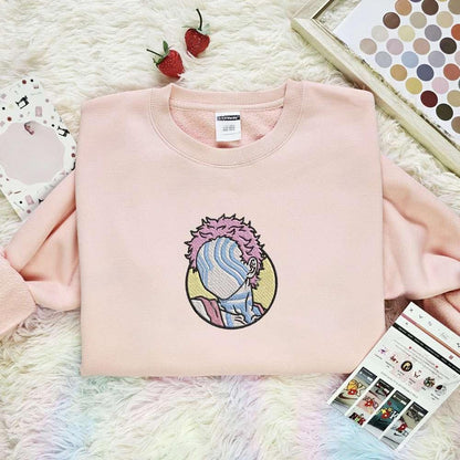 Akaza Kimetsu No Yaiba Anime Embroidered Shirt