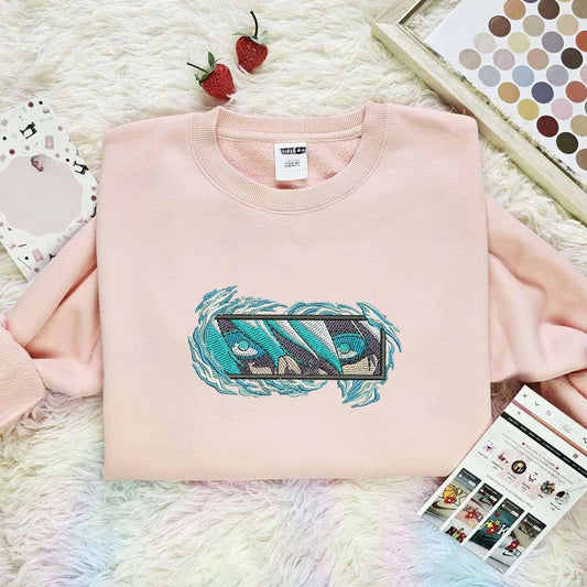 Boys Eyes Anime Embroidered Shirt K24Io