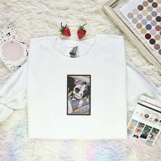 Brook One Piece Anime Embroidered Shirt