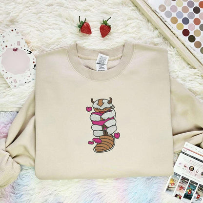Appa Hearts Avatar The Last Airbender Anime Embroidered Shirt