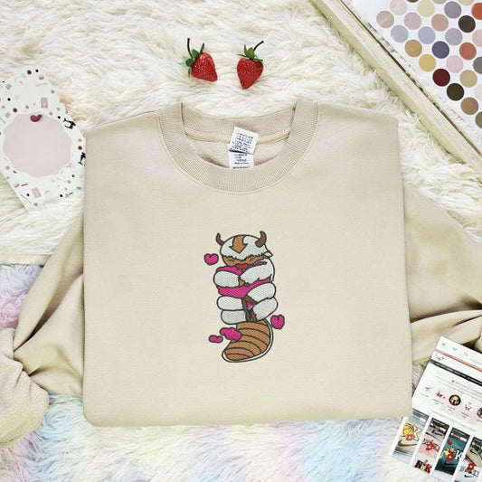 Appa Hearts Avatar The Last Airbender Anime Embroidered Shirt