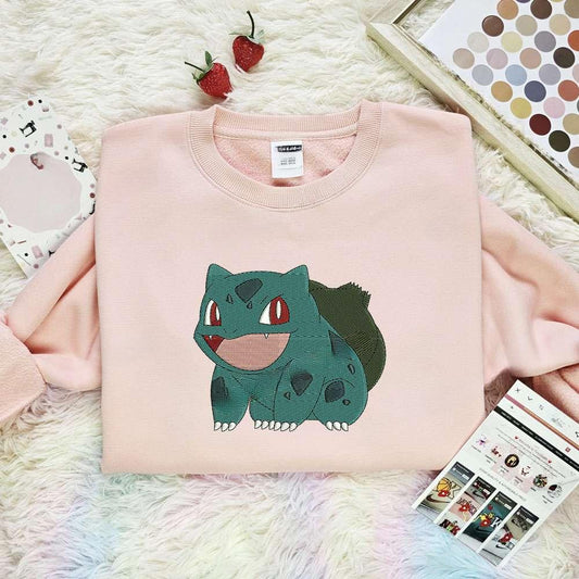 Bulbasaur Pokemon Anime Embroidered Shirt 1