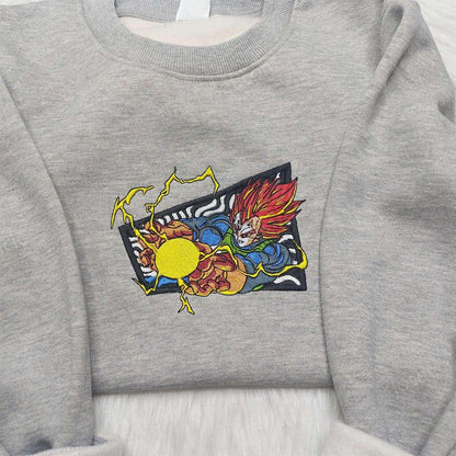 Vegeta Super Saiyan Blue Embroidered Shirt, Dragon Ball
