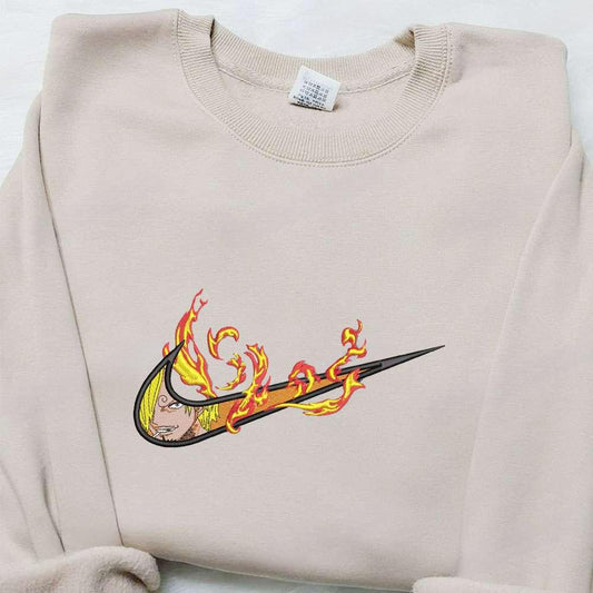 Vinsmoke Sanji Anime X Swoosh Embroidered Hoodie Cool Anime Clothing