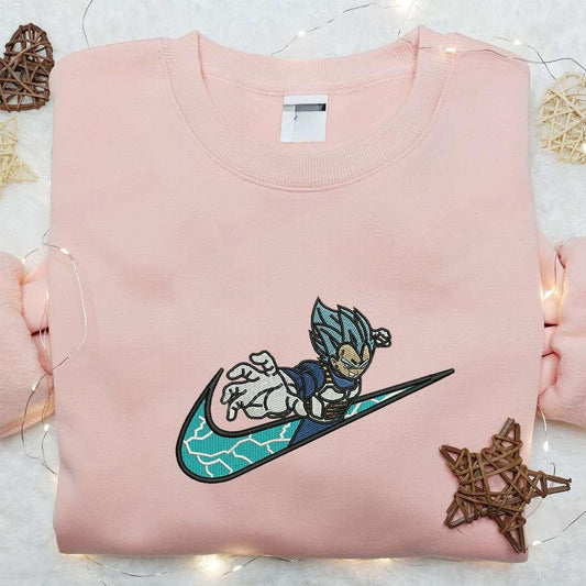 Vegeta X Swoosh Anime Embroidered Hoodie Cool Anime Clothing