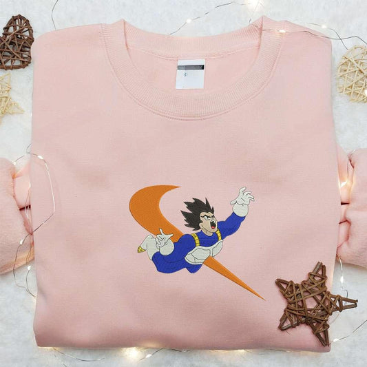 Vegeta X Swoosh Anime Embroidered Hoodie Cool Anime Clothing