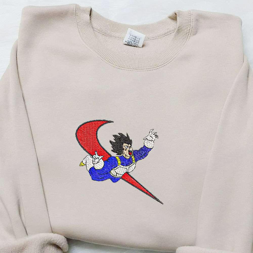 Vegeta X Swoosh Anime Embroidered Sweatshirt Dragon Ball Embroidered Shirt