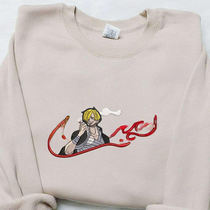 Vinsmoke Sanji X Swoosh Anime Embroidered Hoodie Cool Anime Clothing