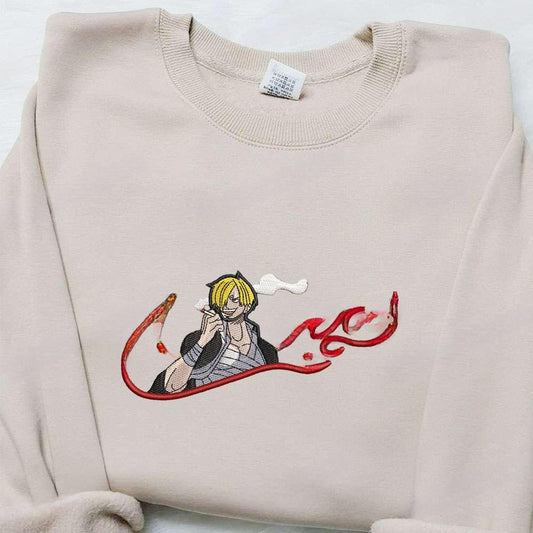 Vinsmoke Sanji X Swoosh Anime Embroidered Hoodie Cool Anime Clothing