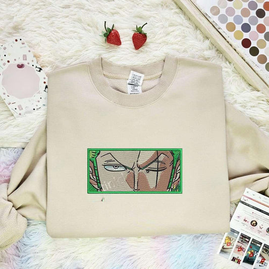 Zoro Eyes One Piece Anime Embroidered Shirt