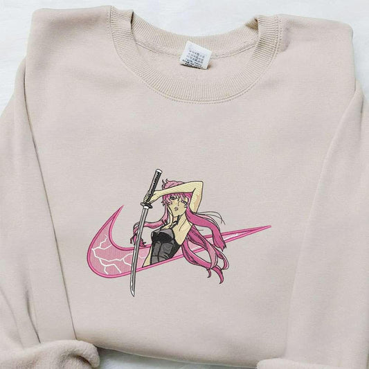 Yuno Gasai X Swoosh Anime Embroidered Sweatshirt Future Diary