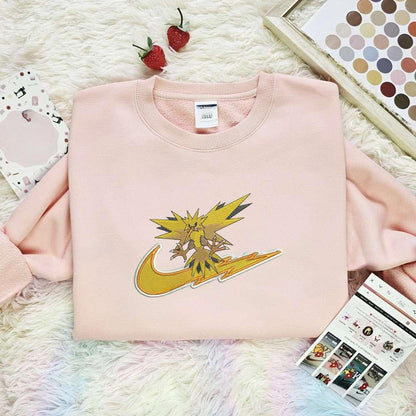 Zapdos Pokemon Anime Embroidered Shirt Xz2Iy