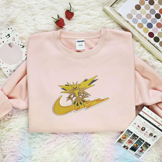 Zapdos Pokemon Anime Embroidered Shirt Xz2Iy