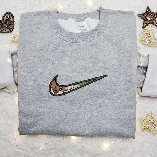 Zozonoa Zoro X Swoosh Anime Embroidered Hoodie One Piece Embroidered Shirt