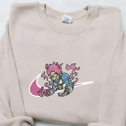 Vegeta Ultra Ego X Swoosh Anime Embroidered Hoodie Dragon Ball Embroidered Hoodie