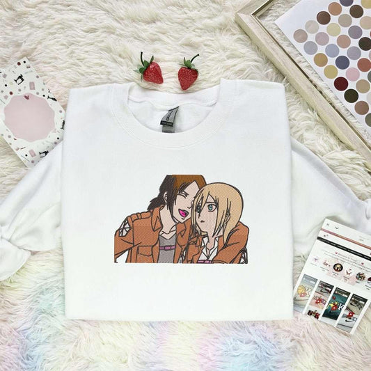 Ymir And Historia Attack On Titan Anime Embroidered Shirt