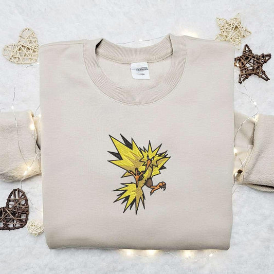 Zapdos Pokemon Anime Embroidered Shirt
