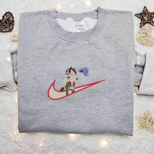 Yoh Asakura X Swoosh Embroidered Sweatshirt Shaman King Embroidered Shirt
